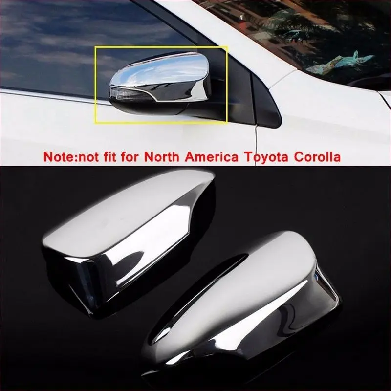 For Toyota Corolla 2014 15 Side Door Mirror Cover Trim 2pcs Chromed Car