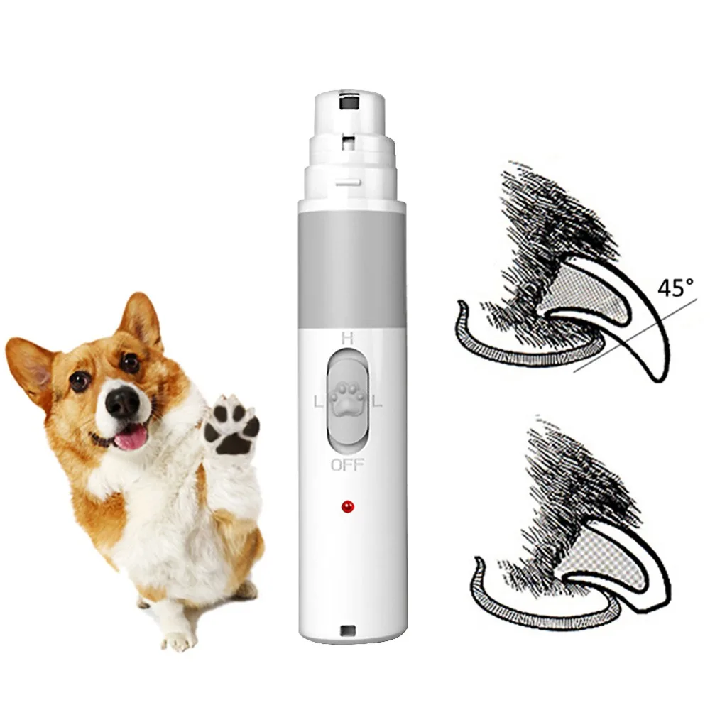 Practical Rechargeable Dog Nail Grinders USB Charging Pet Nail Clippers