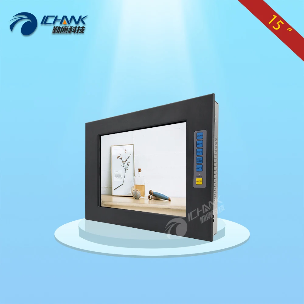 

Q150TN-BV/15" 1024x768 4:3 BNC VGA Metal Shell Aviation Power Embedded Open Frame Industrial Quick Installation Monitor Display