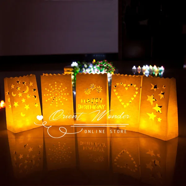 100pcs Lot Paper Candle Lantern Bag Luminary Tealight Holder For 100pcs Lot Paper Candle Lantern Bag Luminary Tealight Holder For Wedding Party Event Christmas Decoration In Lanterns From Home Garden On Aliexpress