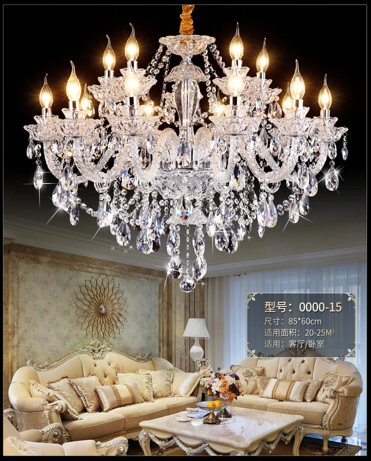 European Crystal chandelier atmosphere living room lamp modern minimalist bedroom dining room home lamp villa candle lamps