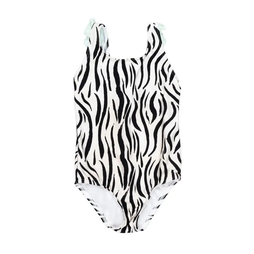 Слитный купальник для девочек, детский купальник с принтом зебры, купальный костюм для бассейна, одежда для купания, летние костюмы