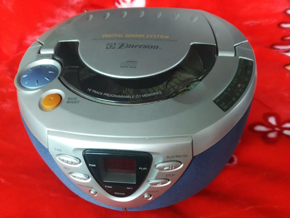 110V Emerson Portable Boombox Player High Quality CD MP3 Speaker FM Hifi lound Speakerin CD