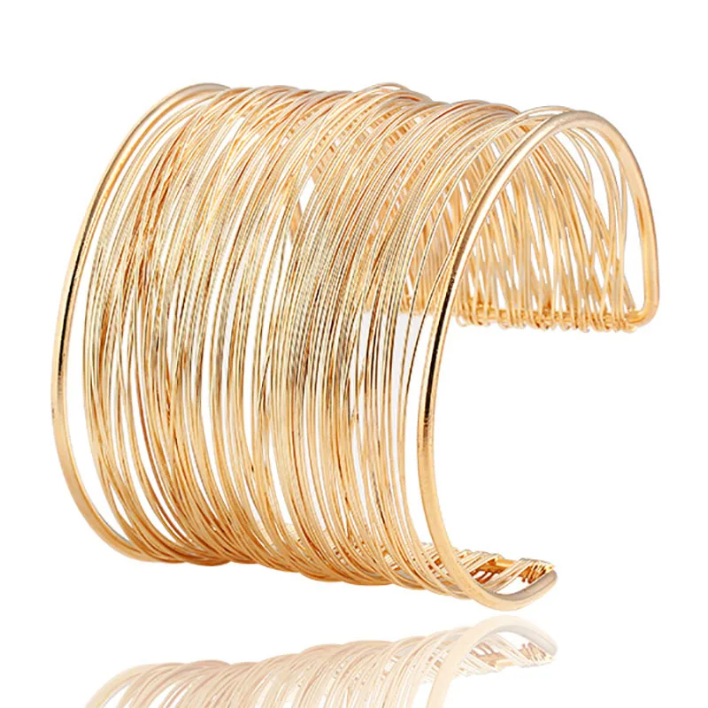 

2019 New Trend Retro Metal Bracelet Exaggerated Punk Temperament Wild Geometric Personality Ladies Bracelet