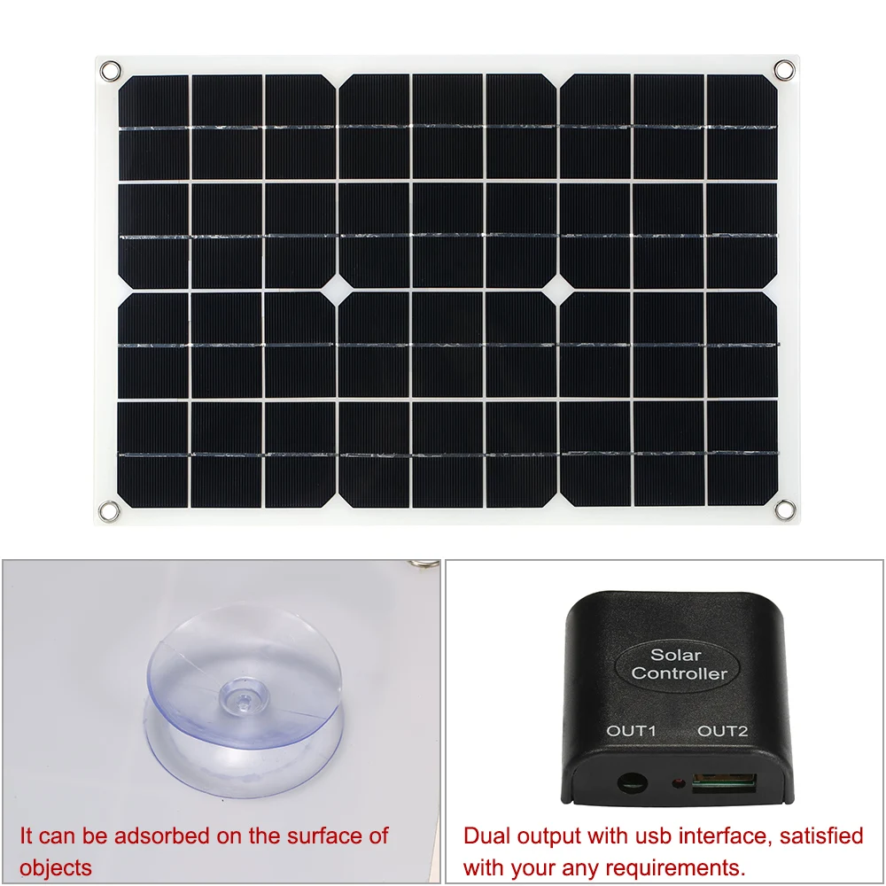 10-30 Вт 18 в Гибкая солнечная панель Система батареи двойной выход энергия солнечной батареи с USB интерфейсом кремния высокая скорость преобразования