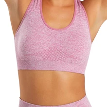 Женский бесшовный бюстгальтер для фитнеса, женский эластичный спортивный бюстгальтер с градиентом, женские топы, высокое качество, бюстгальтер с круглым вырезом, спортивная одежда, женский бюстгальтер