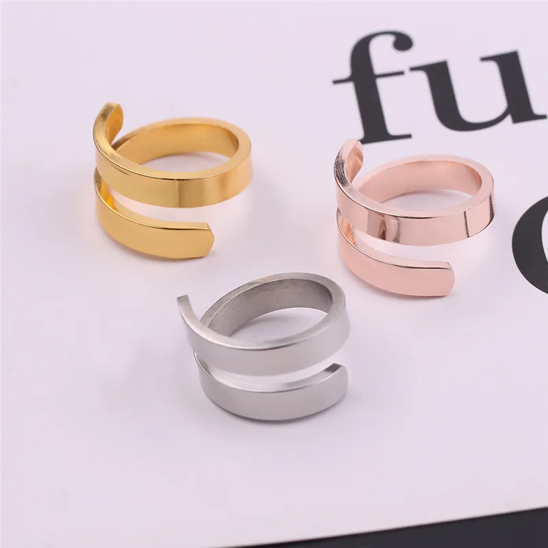 

Personalize Custom Name Stainless Steel Rings Personalized Gift Customize Engraved Logos Adjustable Rings Jewelry For Women Men