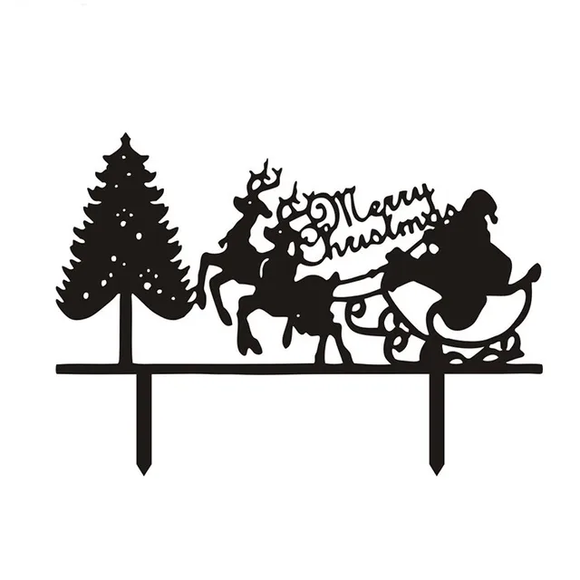 10pcslot santa claus merry christmas cake flags with christmas tree black white acrylic cake - Merry Christmas Black And White 10pcslot santa claus merry christmas cake flags with christmas tree black white acrylic cake - Merry Christmas Black And White