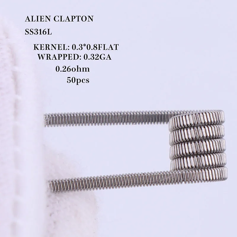 50pcs/100pcs XFKM SS316 Electronic Cigarette DIY Prebuilt Coil Heating Wire Alien Tiger Clapton Coil For Vapor RDA Atomizer Tank 50pcs/100pcs XFKM SS316 Electronic Cigarette DIY Prebuilt Coil Heating Wire Alien Tiger Clapton Coil For Vapor RDA Atomizer Tank