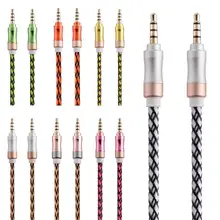 1,5 м 3,5 мм в оплетке со штыревыми соединителями на обоих концах для подключения внешних устройств к металлический подключения к разъему AUX наборы аксессуаров для iPhone Samsung ipod mp3 mp4 ПК наушники Динамик