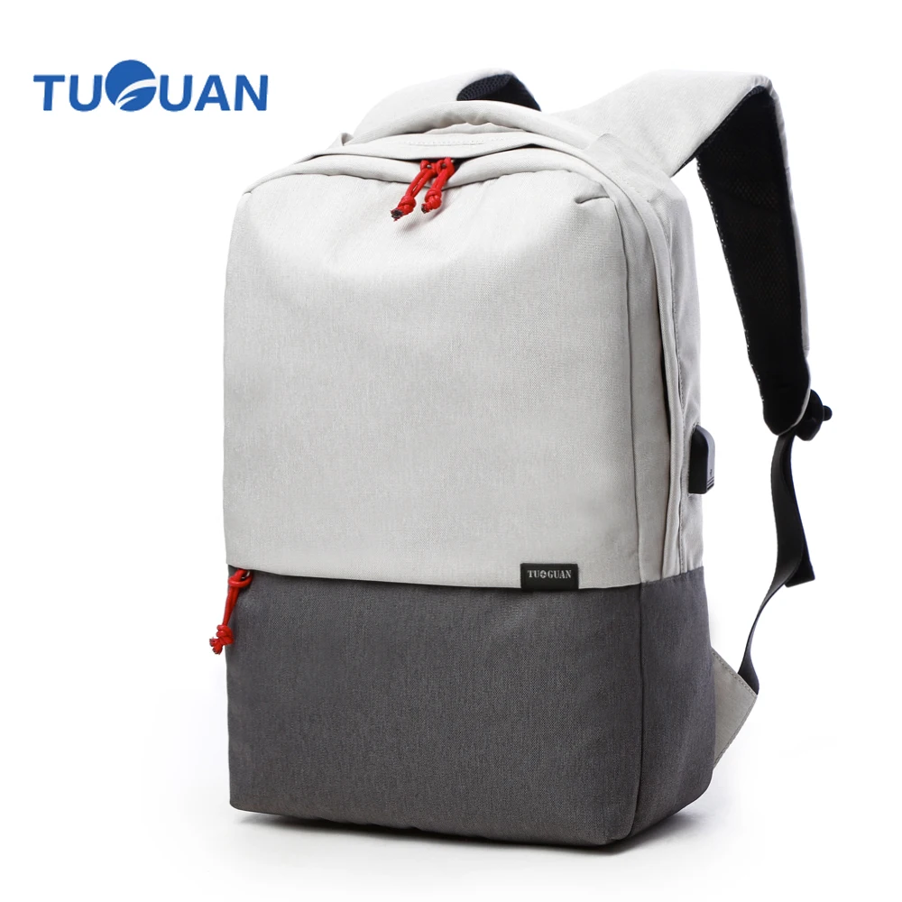 

TUGUAN Brand Design 2018 New Unisex School Backpacks for 15.6Inch Laptop Women Casual Travel Luggage Bags with USB Charging Port