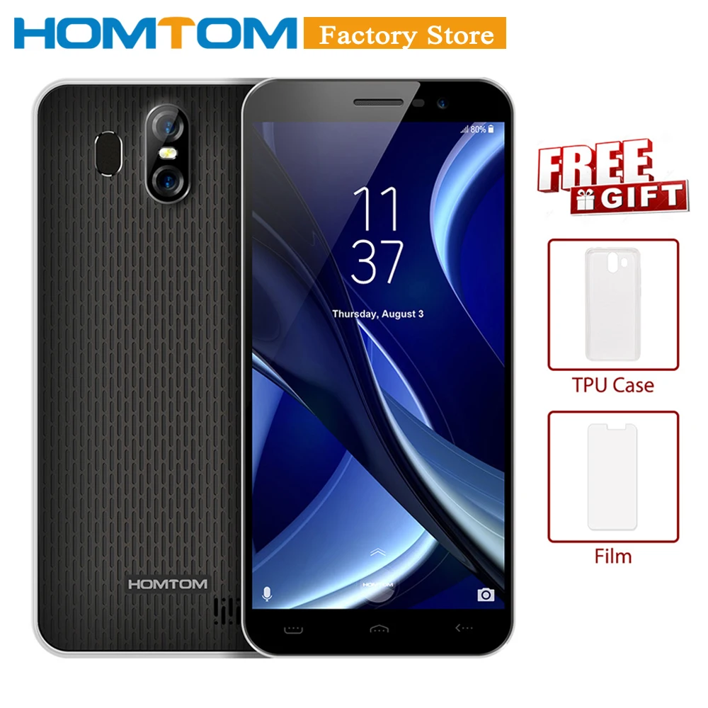  HOMTOM S16 2+16GB 13MP + 8MP камеры MTK6580 Quad-Core 3000 mAh 