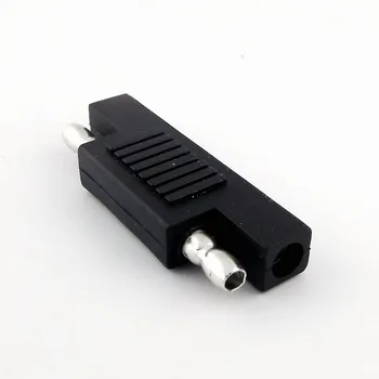 

5x DC Power SAE Flat Plug Male to Male Gender Changer Automotive Extension Adapter Connector Straight Black