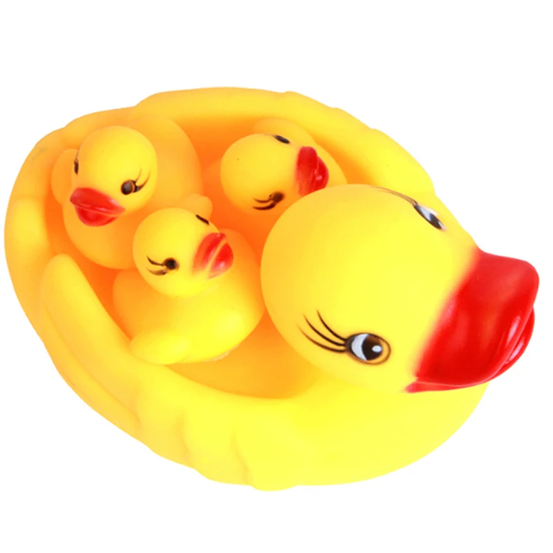 4 шт./набор плавающие детские игрушки для игры в воде Сжимаемый звук Желтая