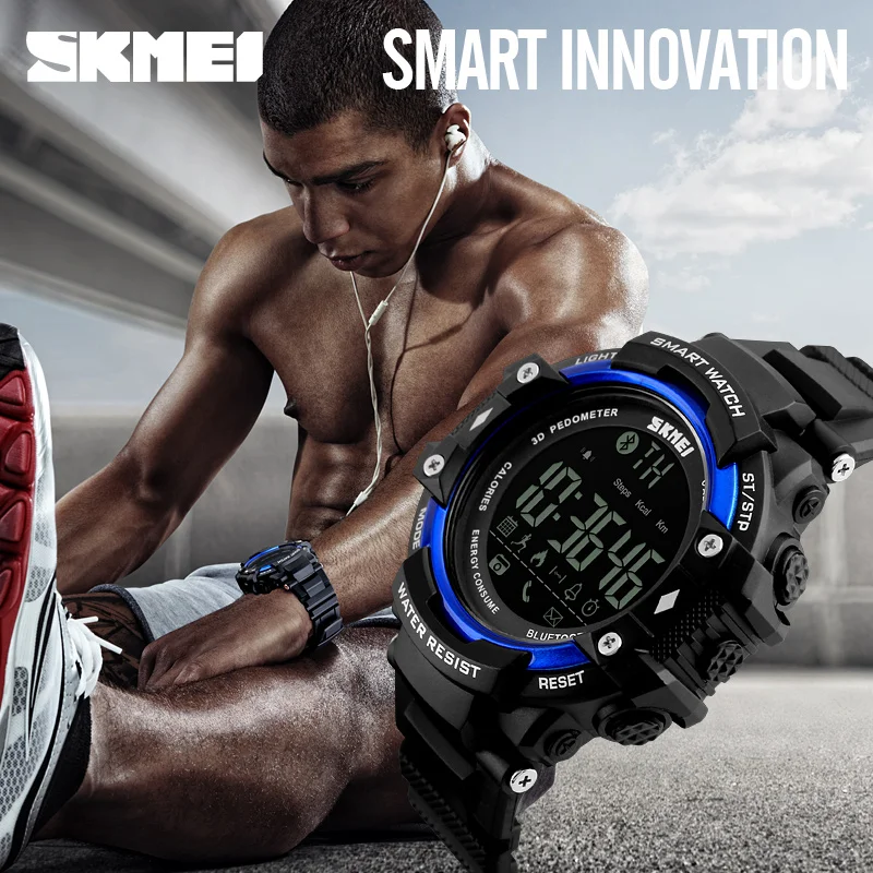 

SKMEI Bluetoot Smart Watch Men Sports Wristband Watches Reminder Pedometer Calories Waterproof Watch For Apple IOS Android Clock