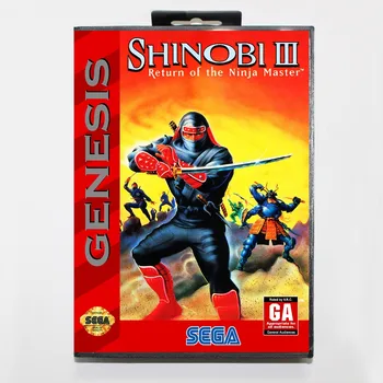 

Shinobi 3 NTSC-USA 16 Bit MD Game Card Include Retail Box For Sega Genesis & Mega Drive