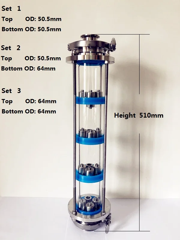 " дистилляционные линзы колонны с 4 шт нержавеющая сталь 304 Platte наборы, Tri-Clamp прицел стекло Union SS304