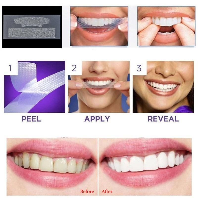 10 шт 3D отбеливающие полоски для зубов, простая в использовании гигиена полости рта для зубов, отбеливающая средство для чистки зубов, сухая полоска для отбеливания зубов TSLM2