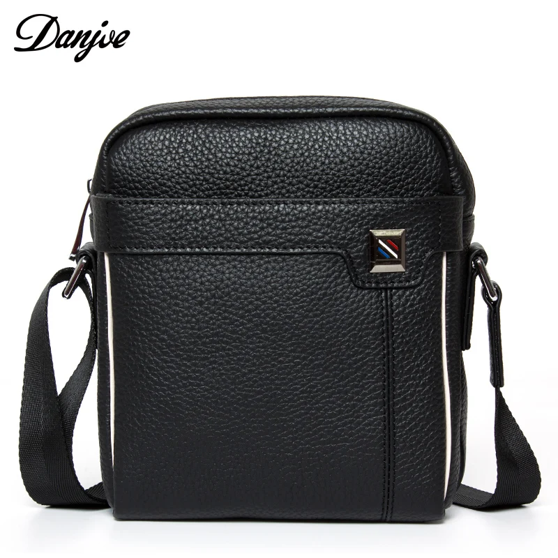 

DANJUE Genuine Cow Leather Fashion Mini Messenger Bag Men Solid Color Crossbody Bag Business Male Shoulder Bag Trendy Men Bag