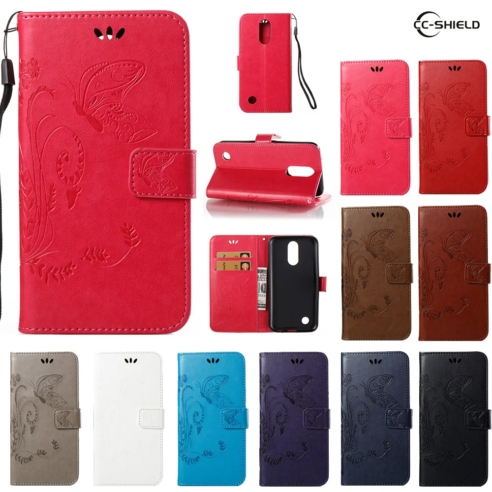 

Flip Case for LG K10 2017 M250 M250Y M250DS Butterfly Leather Flip Cover Wallet Case for LG K 10 2017 LGM250 Mobile phone bags