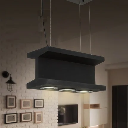 

Loft Style Iron Vintage Pendant Light Fixtures LED Industrial Lamp Dining Room Bar Rectangle Hanging Droplight Indoor Lighting