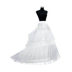 Free Shipping 3 Hoops Mermaid Wedding Dresses Petticoat Crinoline Slips Underskirts for Train Dresses In Stock