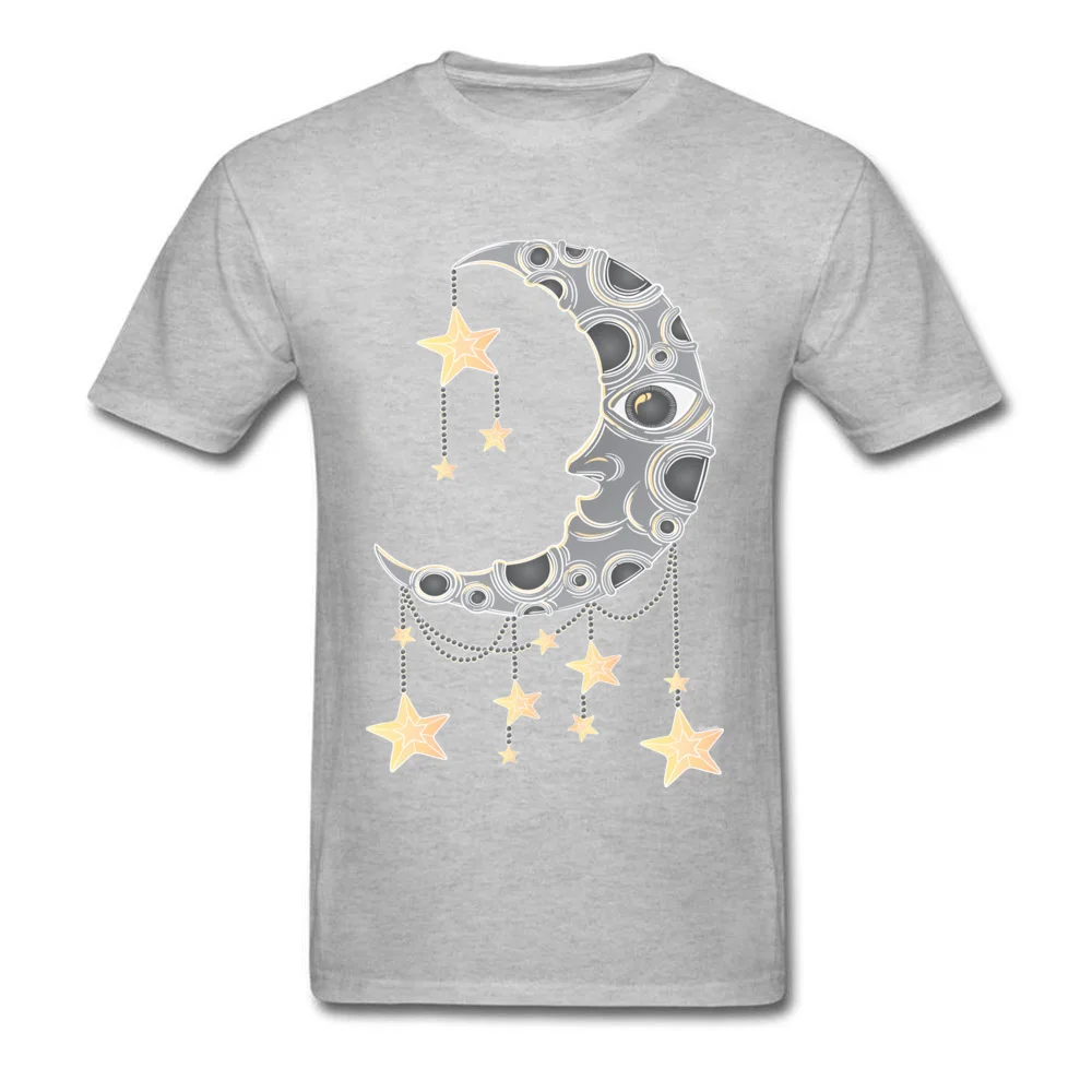 Crescent Moon Tops Shirt Rife Round Neck Printed On Short Sleeve Cotton Men Top T-shirts Cool Tee-Shirt Top Quality Crescent Moon grey