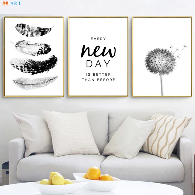 Us 3 5 41 Off Minimalist Art Black And White Posters And Prints Quotes Flowers Canvas Painting Wall Art Pictures Home Office Bohemian Decor In