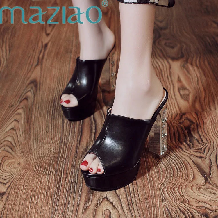 MAZIAO Rhinestone High Heel Women Summer Super High Shoes 2019 Women Extreme 12.5cm Heel High Stiletto Platform