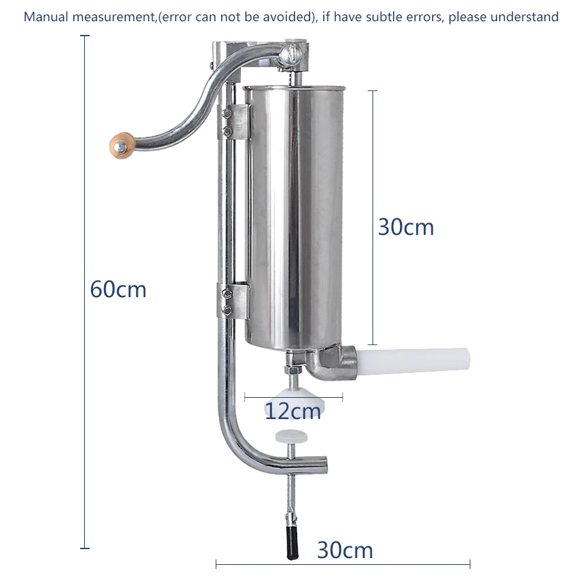 1 шт. 4L нержавеющая сталь коммерческих бытовой Ручной вертикальный колбаса наполнителя машина с см 2,2, 1,9, 1,3 см пластиковые трубы