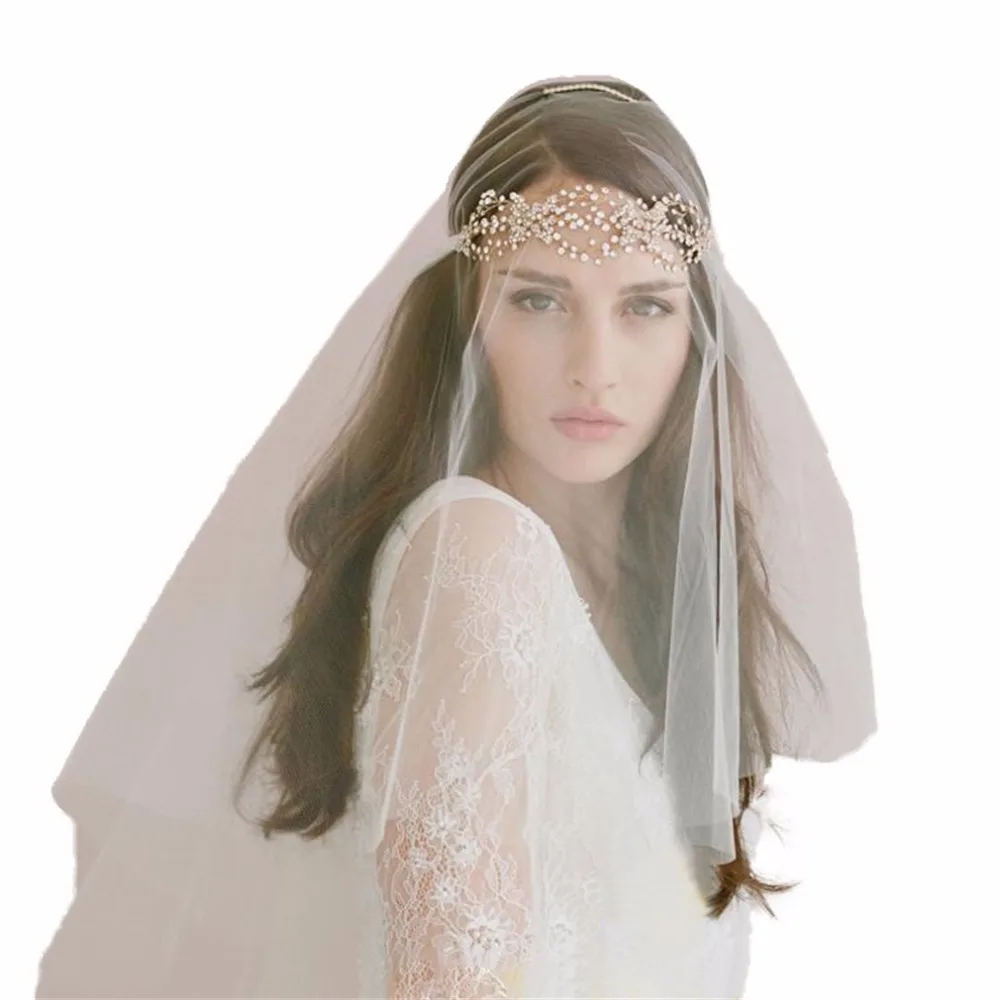 

Romantic White Short Wedding Veils with Comb Bridal Veil veu de noiva longo Wedding Decoration Wedding Accessories