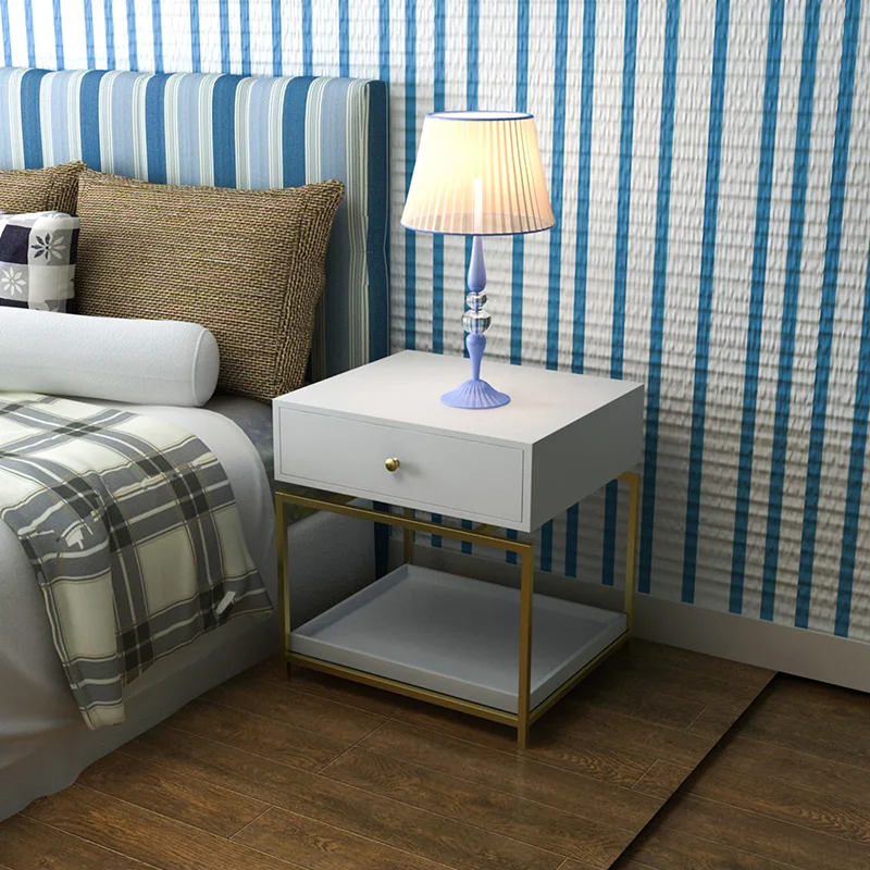 Clearance Luxury Modern Iron Casting Golden Nightstand Coffee End Bedside Table Home Furniture Nightstands Cabinet Cupboard Living Room 3