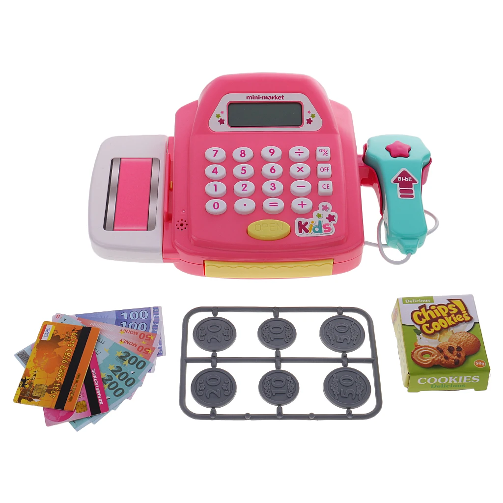 Electronic Cash Register Toy Pretend Play Realistic Action Toy Math Calculator Games for Kids Children Learning Toys