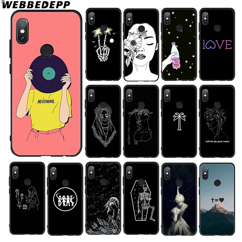 WEBBEDEPP Line Simple Girl Star Soft Case for Xiaomi 9 8 6 A1 A2 Lite MIA1 MIA2 MI8 MI6 MAX 3 POCOPHONE F1 |