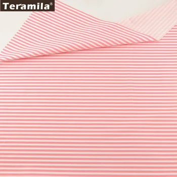 

Light Pink Cotton Printed Stripe Design Fabric TERAMILA Twill Fat Quarter Textile Material Sheet Patchwork Quilting