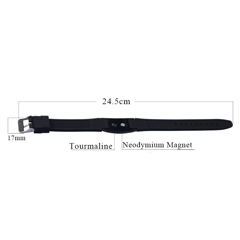 Cool Magnetic Silicone Sports Waterproof Tourmaline Bracelets for Couple Adjustable Stainless Steel Balance Bracelet Sweet Gift5