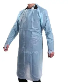 使い捨てcpeプラスチックエプロン防水長袖エプロン外科20ピース