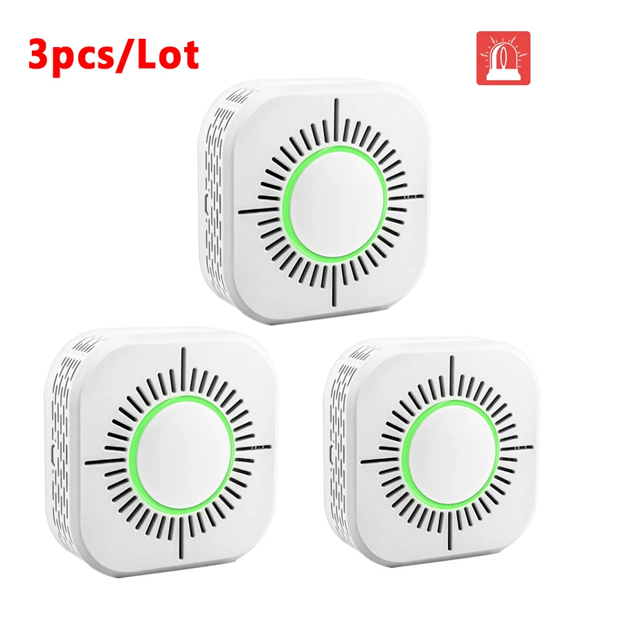  3Pcs Smoke Detector Wireless 433MHz Fire Security Protection Alarm Sensor for Smart Home Automation - 32991306616