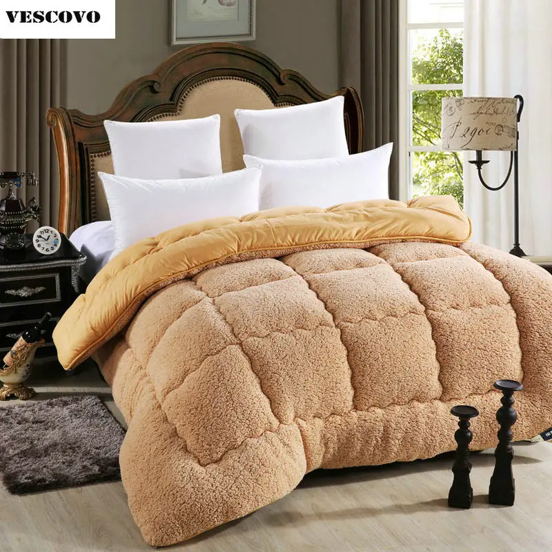 Теплое зимнее шерстяное одеяло Camelhair утолщенное одеяло|Стеганые и пуховые