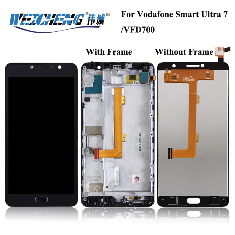 

5.5" WEICHENG For VFD700 LCD Display +Touch Screen Assembly With Frame For VFD 700 lcd Vodafone Smart Ultra 7 LCD+free tools