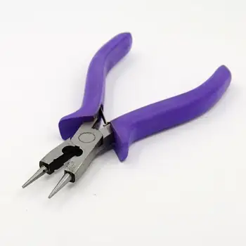

Jewelry Pliers, Iron Round Nose Pliers, Mauve, Gunmetal, 130x55mm