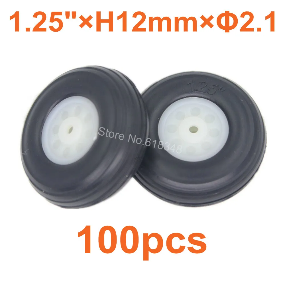 100pcs 1 25 32mm Small Tail Wheel Rubber PU Nylon Hub Thickness 12mm Axle hole 2