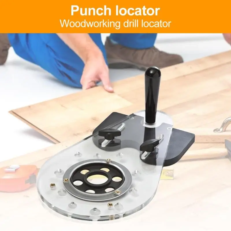 

Universal Router Base Woodworking Drill Punch Locator Wood Slot Locator Woodworking Bit Punch Positioner DIY Woodworking Tools