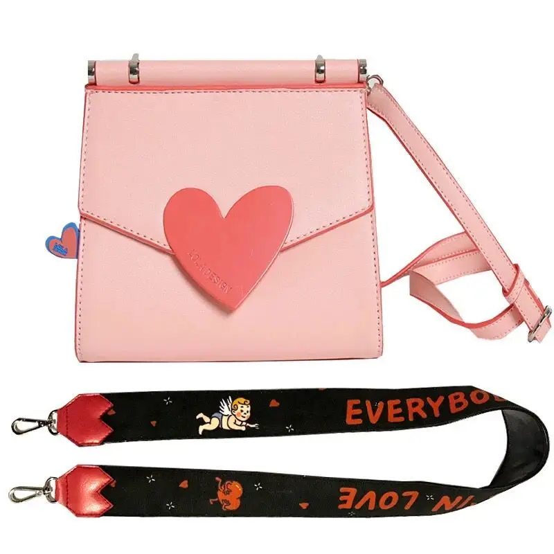 Дизайн, розовое сердце, сумки через плечо, широкий плечевой ремень, маленькие сумки с клапаном,, летние милые женские сумки через плечо - Цвет: 1