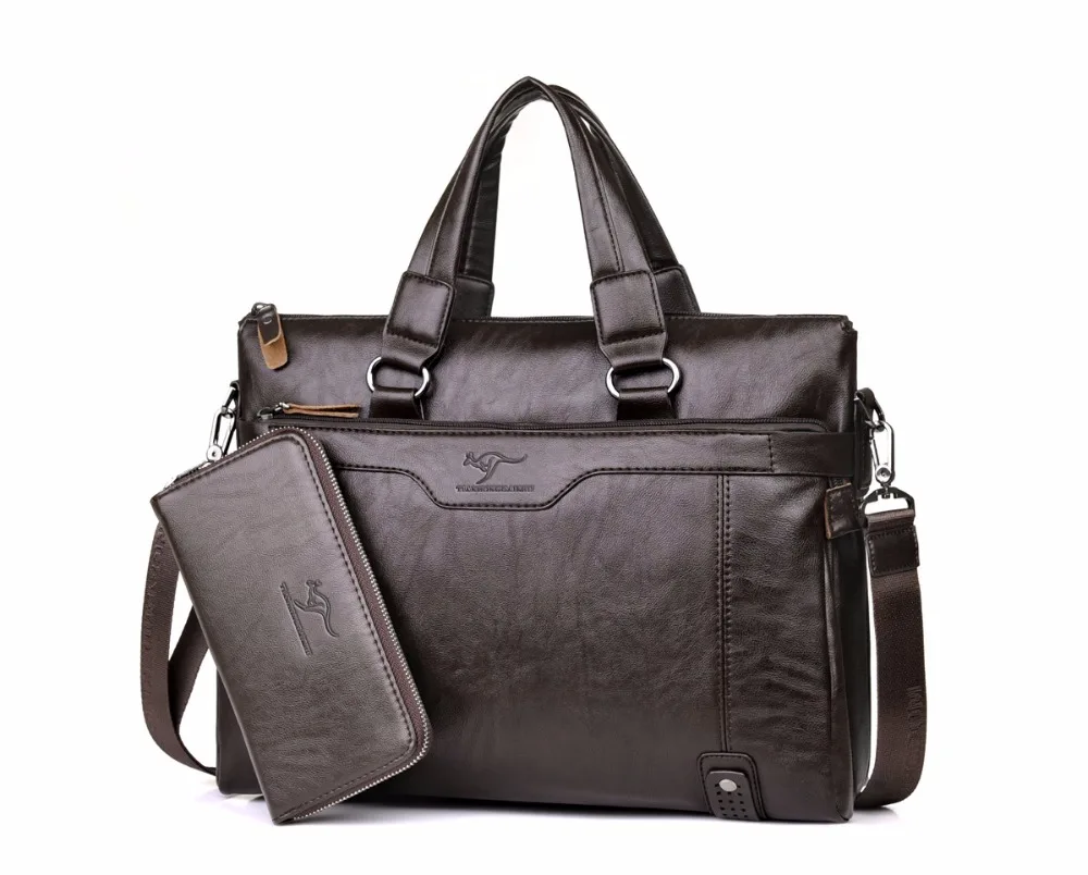 Us 31 5 49 Off Men S Leather Handbags Vintage Briefcase Laptop Shoulder Bags Computer Bag Male Mens In Briefcases From