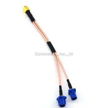 

10 Pieces Fakra C Plug 2 in 1 Dual Fakra C Plug to SMA Plug Connector Extension Cable RG316 15 cm 6"