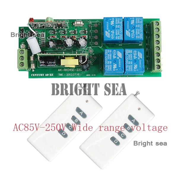 

315/433MHZ AC85V~250V RF 4CH 1000M Wide Voltage Multi-Function fr Wireless Remote Control Switch System switch