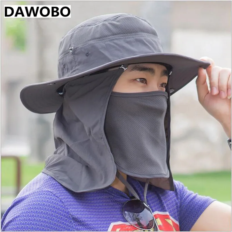 Anti UV UPF 50 + degli uomini di estate cappello del sole all'aperto  berretto di pesca Del Cappello Spiaggia di sole ombreggiatura anti raggi  ultravioletti cappello pescatore Rapida asciugatura rapida Cappellini|sun  hat