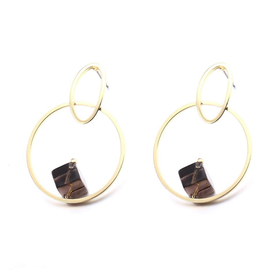 

Match-Right Women Vintage Round Natural Stone Stud Statement Earrings Jewelry for Women Bohemia Earrings YC005