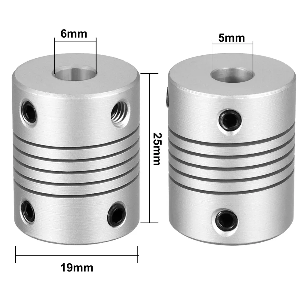 Uxcell Горячая 1 шт. 5x8 мм ЧПУ сцепление двигателя Соединительная муфта Гибкая соединительная муфта L25xD19 разъем совместных 4/5/6/6,35/8/10 мм